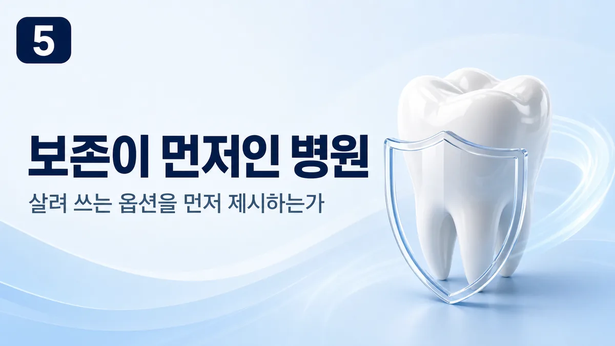 살려 쓰는 보존 옵션을 먼저 제시하는 병원을 고르세요