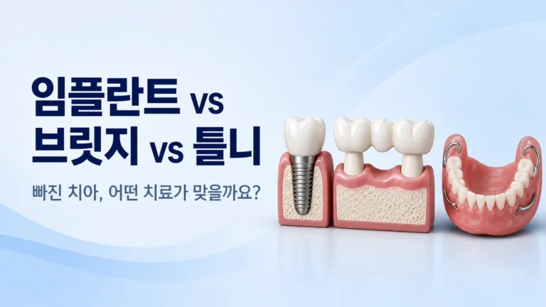 강동구 임플란트 vs 브릿지 vs 틀니 — 빠진 치아 치료 선택 가이드