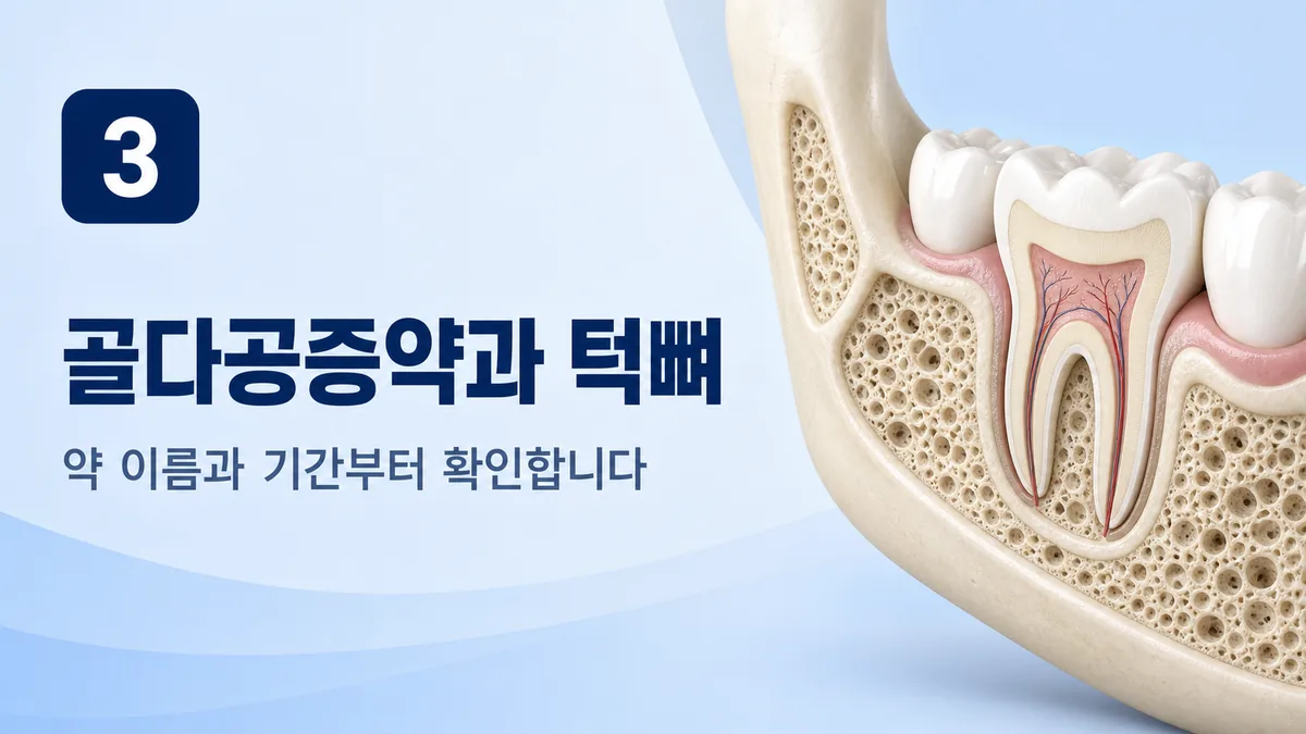 골다공증약과 턱뼈 — 약 이름·기간·투여 방식 확인