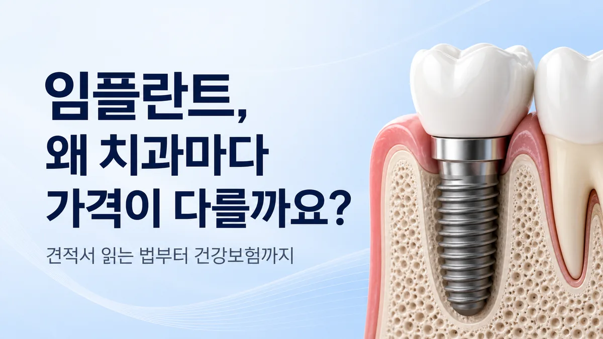 임플란트, 왜 치과마다 가격이 다를까요 — 견적서 읽는 법부터 건강보험까지