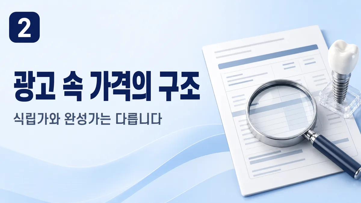 광고 속 가격의 구조 — 식립가와 완성가는 다릅니다