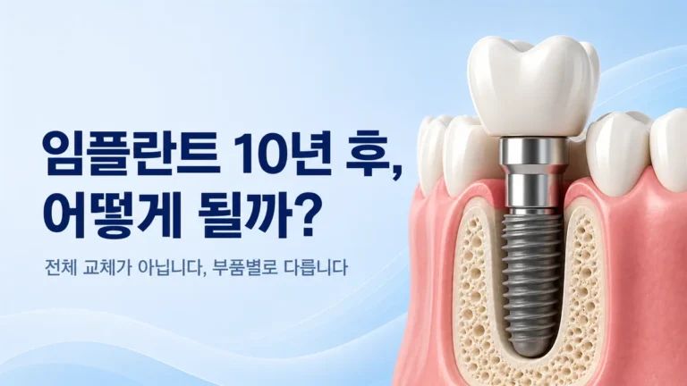 강동구 임플란트 10년 후 안내, 전체 교체가 아니라 부품별로 다릅니다