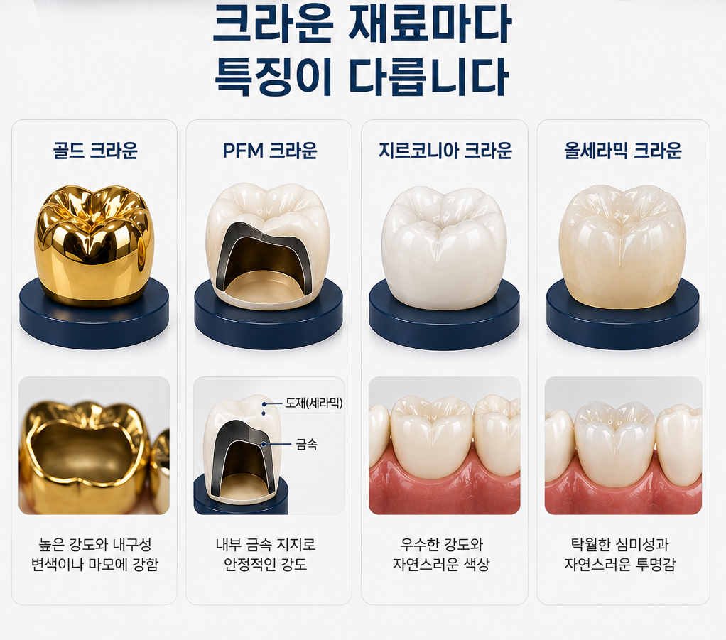 크라운 종류 비교