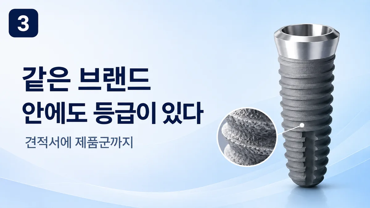 같은 브랜드 안에도 등급이 있다, 견적서에 제품군까지