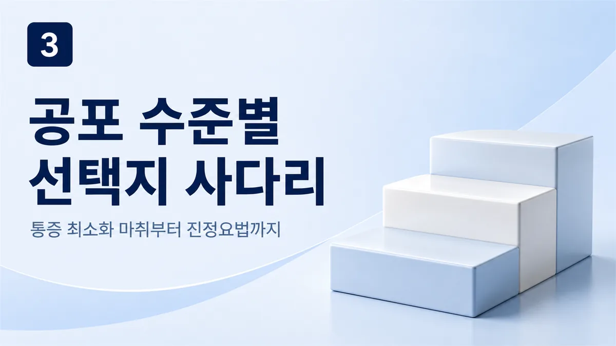 공포 수준별 선택지, 통증 최소화 마취부터 진정요법까지