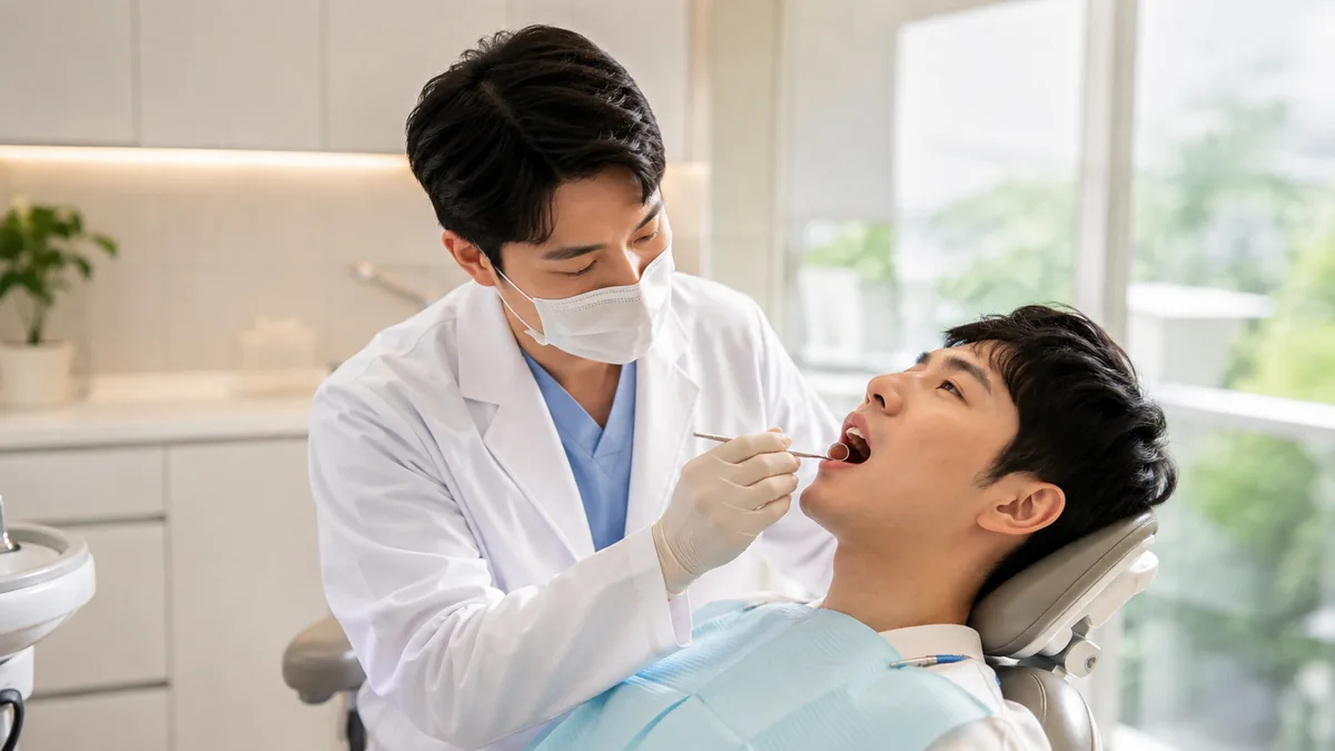 미백 전에 충치·잇몸·치경부 상태를 먼저 검진합니다