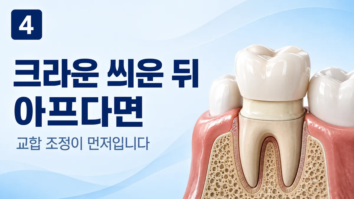 크라운 씌운 뒤 아프다면 교합 조정이 먼저입니다