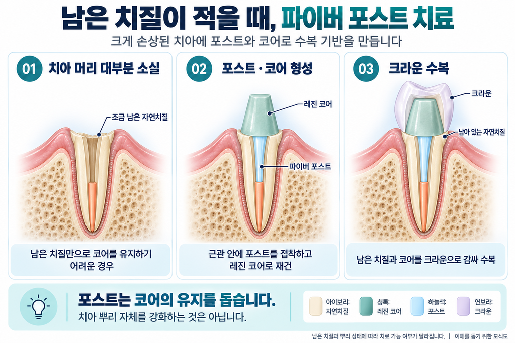 부러진 치아 살리기