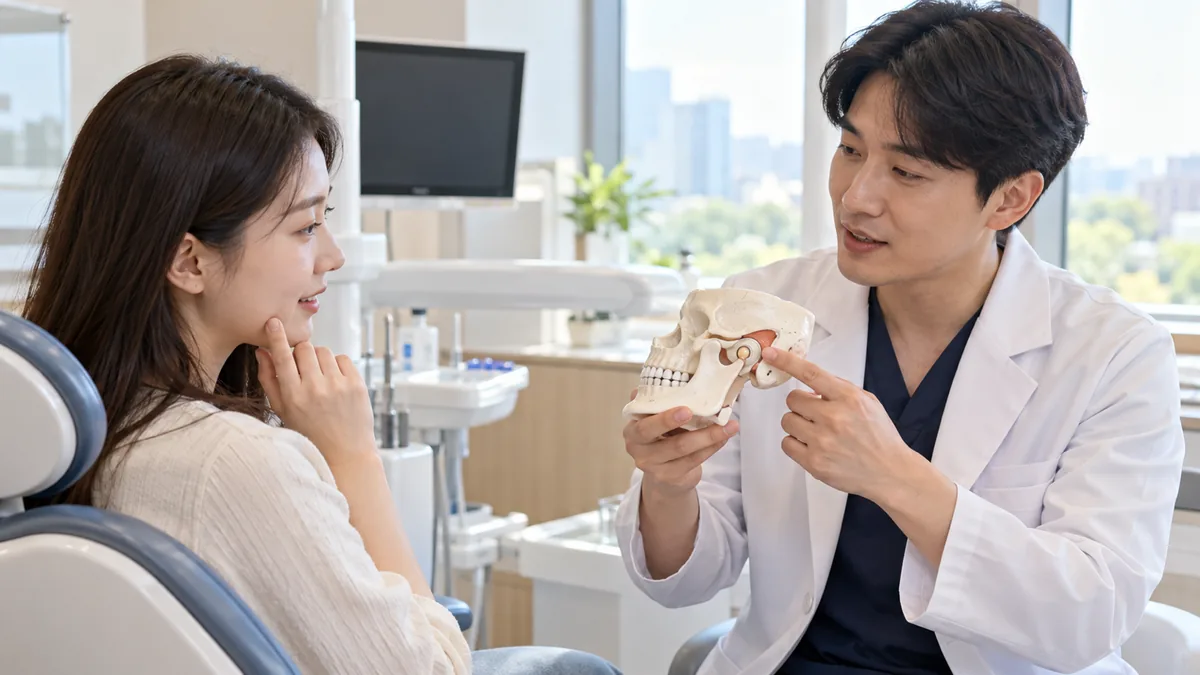 턱 근육과 턱관절도 함께 평가합니다