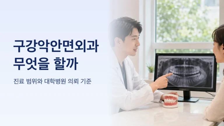 구강악안면외과 진료 범위를 정리한 그림