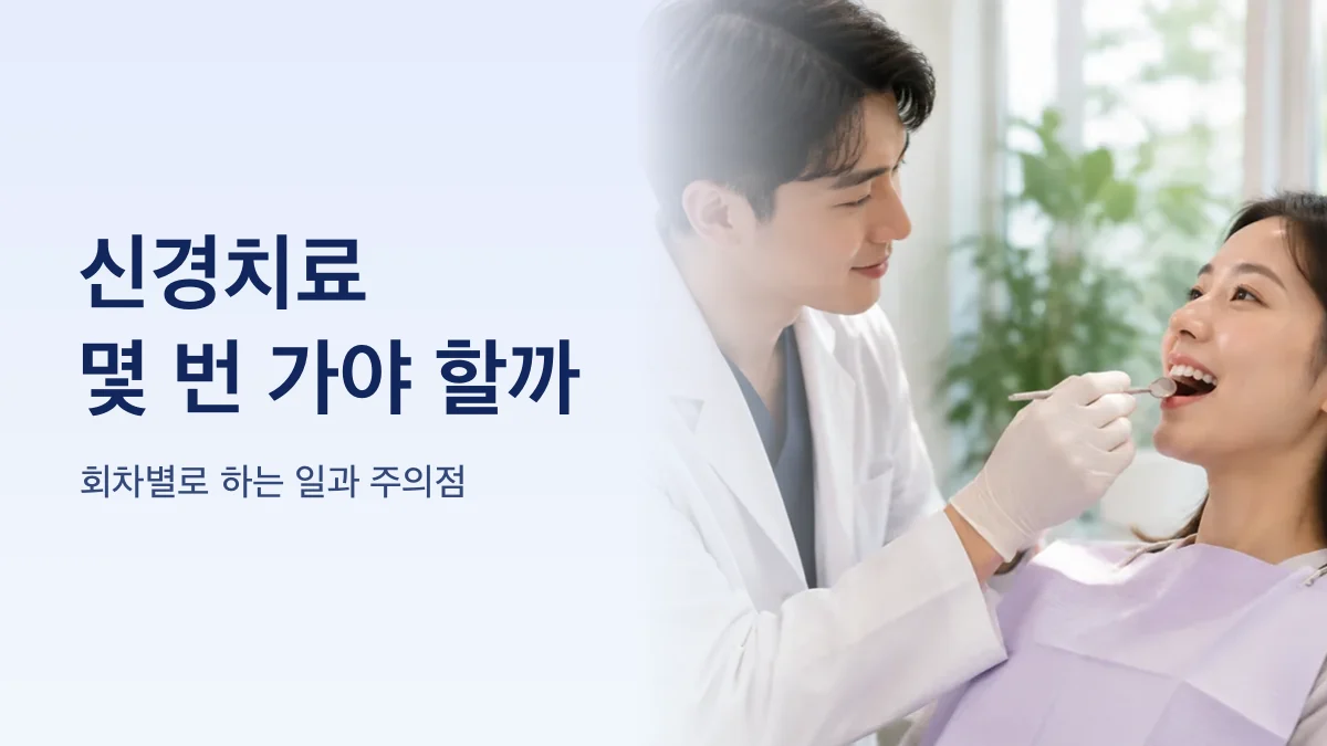 신경치료 회차별 과정을 정리한 그림