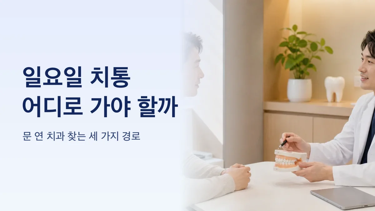 휴일에 문 연 치과를 찾는 방법을 정리한 그림