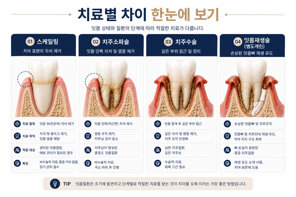 잇몸치료 비교